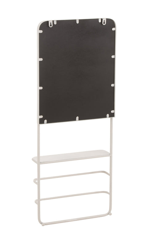 J-Line wanddecoratie Spiegel - metaal/glas - wit