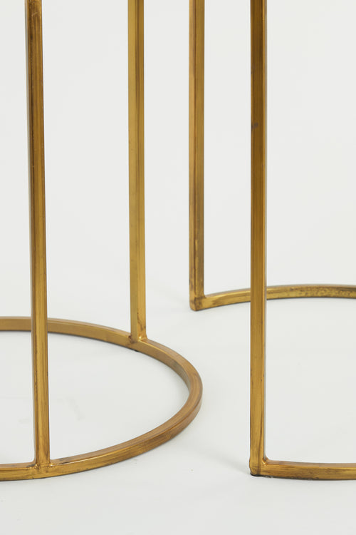 Light & Living bijzettafel DUARTE - Ø50x52cm - goud - Set van 2