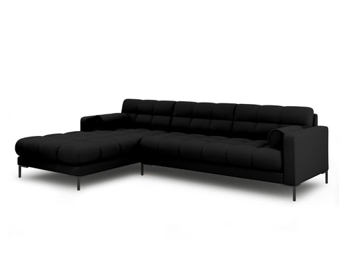 Cosmopolitan Design linker hoekbank Bali 5-zits, structurele stof, zwart - 185x293x75cm