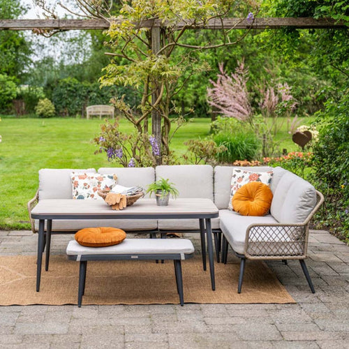 Allasio lounge-dining hoekset - 5-dlg. - c.black - desert sand - VW