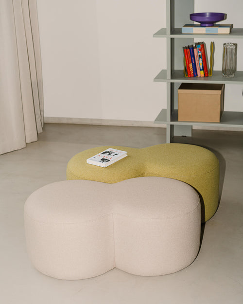 noo.ma Umbo Pouf - Cloud Beige Bouclé, 89 x 51 x 38 cm