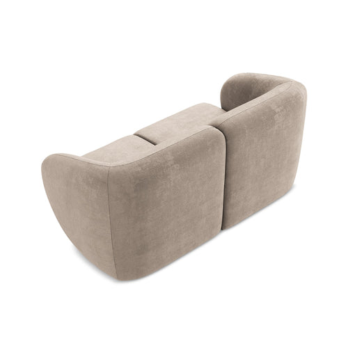 LaMiaSofa Tweezits modulaire bank Cervo - chenille stof - donkerbeige - 174x94x75