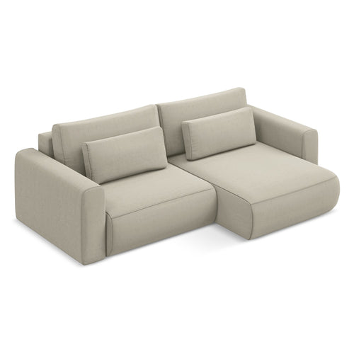 LaMiaSofa hoekbank rechts Perugia - velours - parel - 240x149x82