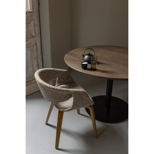 WOOOD eetkamerstoelen met houten naturel poot Yossi - Zand - Set van 2 - vtwonen shop