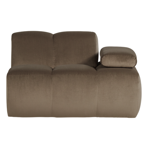 WOOOD 1-zits bank arm rechts Mojo - Velvet - Taupe - 74x124x97