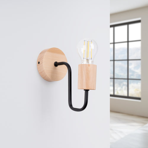 Sollux Lighting Wandlamp TIMBO zwart - 8x19x18,5cm