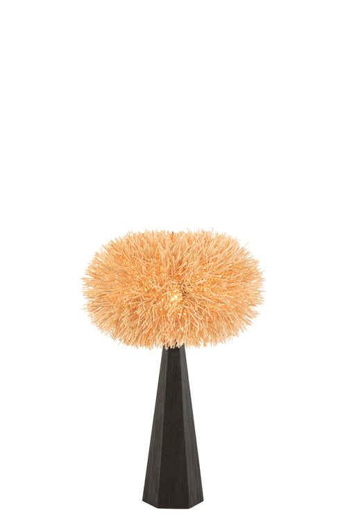 J-Line lampenvoet Octogonaal - hout - zwart - small