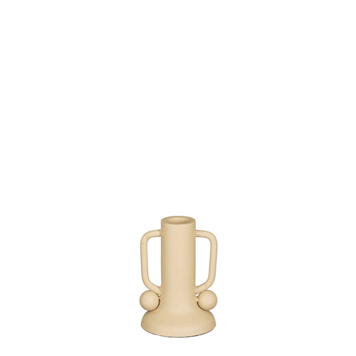 Mica Decorations Ula Kandelaar - H12 x Ø8 cm - Metaal - Beige