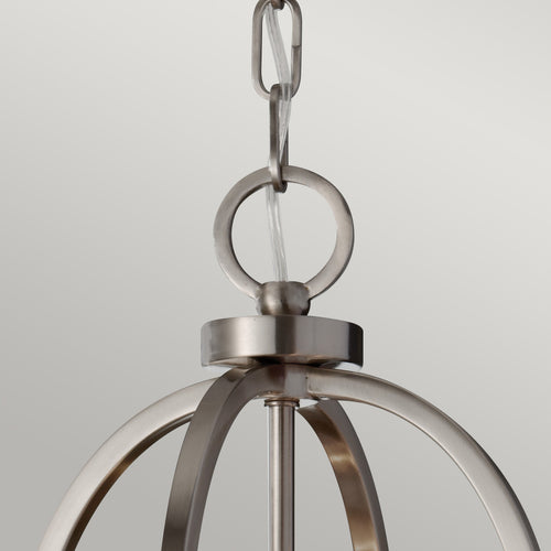 Elstead Zara - Cilindrische hanglamp 4-lichts geborsteld staal met zilverkleurige stof, E27
