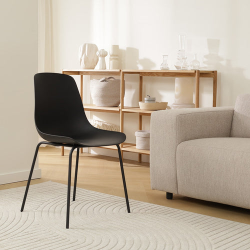 Nolon Nora-Pip Eetkamerstoelen Set van 2 - Zwart - Zwart Onderstel - vtwonen shop