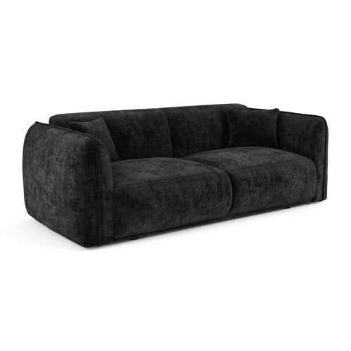 Premium Interiors - Bank LUSH - fluweel met motieven zwart 205cm