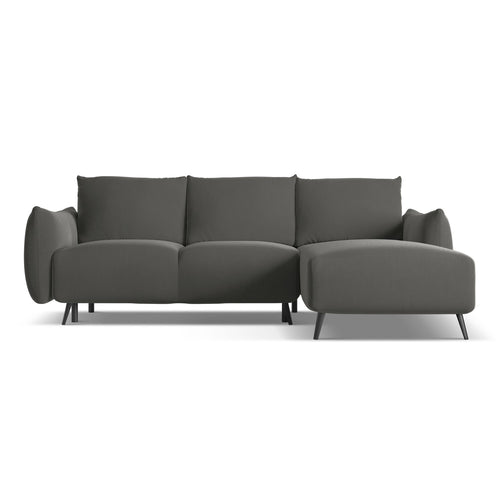 LaMiaSofa hoekbank rechts Genova - velours - staal - 242x162x86
