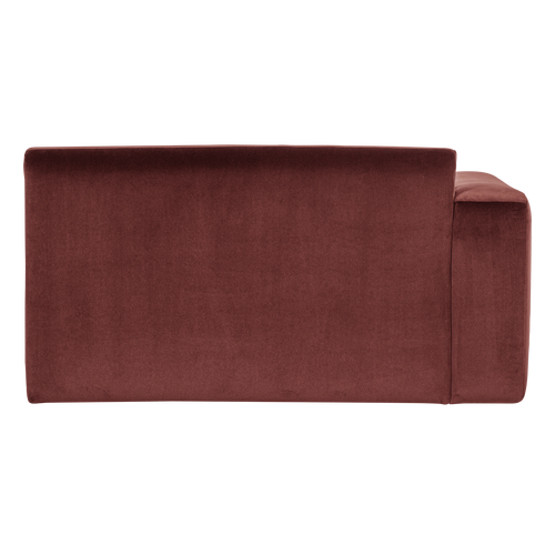 WOOOD 1,5-zits bank arm links Mojo Base - Velvet - Kast.bruin - 74x145x97