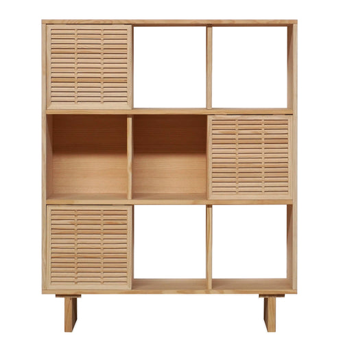 Naan Furniture Boekenkast Morell - Massief grenen ongelakt - Natuurlijk - 98 cm - vtwonen shop