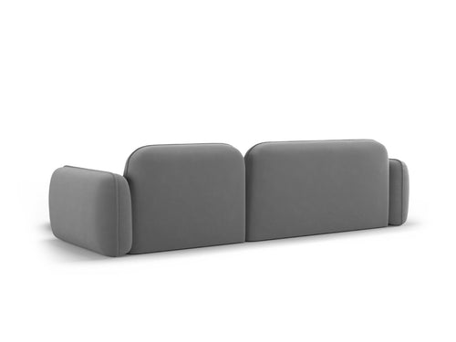 Cosmopolitan Design Modulaire hoekbank rechts Sydney 4-zits, flueel, lichtgrijs - 165x275x70cm