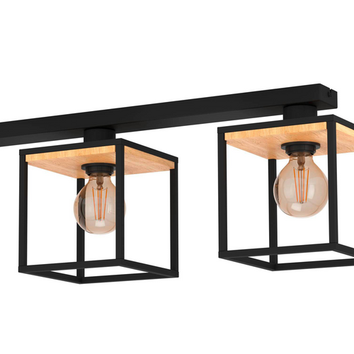 EGLO plafondlamp Libertad - e27 - 86 cm - zwart/bruin - vtwonen shop