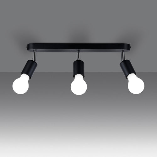 Sollux Lighting Plafondlamp FORNES 3 zwart - 40x6x13,5cm