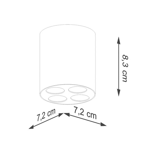 Sollux Lighting Plafondlamp ZOE zwart LED - 7,2x7,2x8,3cm