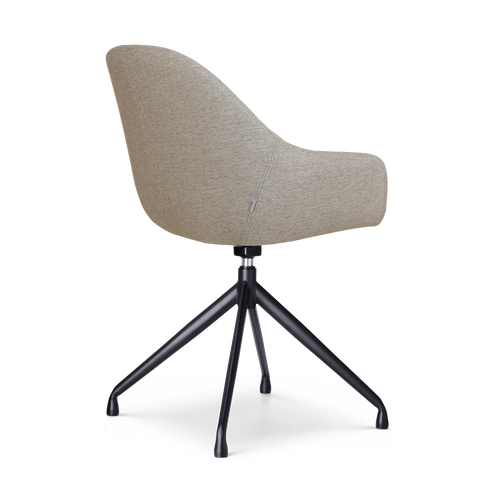 Nolon Nola-Mae Eetkamerstoel Warm Grijs - Draaibaar Zwart Onderstel - vtwonen shop