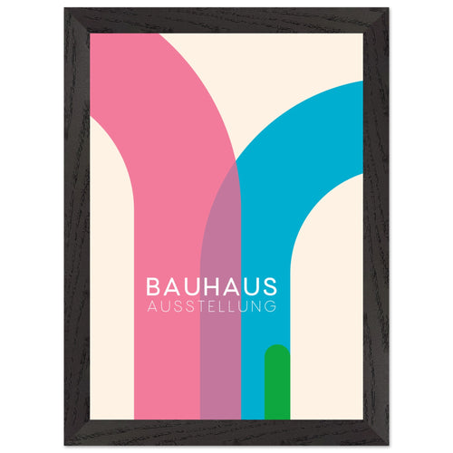 Artfulprints Poster met Lijst Bauhaus - Ausstellung   - A4 21x29.7 cm - Meerkleurig