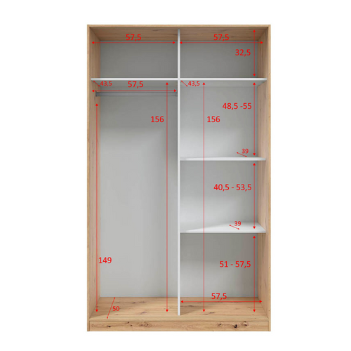 Calicosy - Kast ELI - Wit 50x120x200 cm