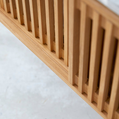 Tikamoon Consoletafel van massief teakhout en premium terrazzo - Naturel