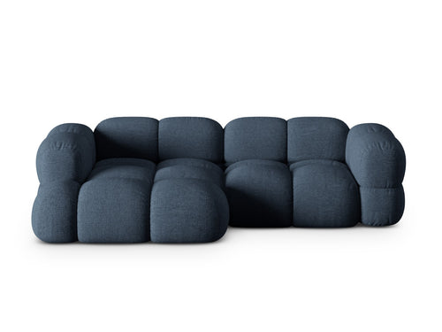 Cosmopolitan Design linker hoekbank Loretto 3-zits, structurele stof donkerblauw - 147x250x68cm
