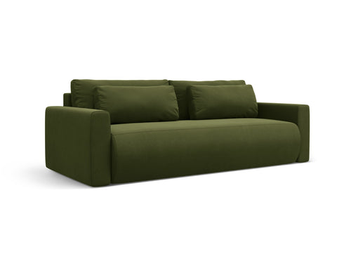Cosmopolitan Design Slaapbank met opbergdoos Belfast 3-zits, flueel legergroen - 105x238x84cm