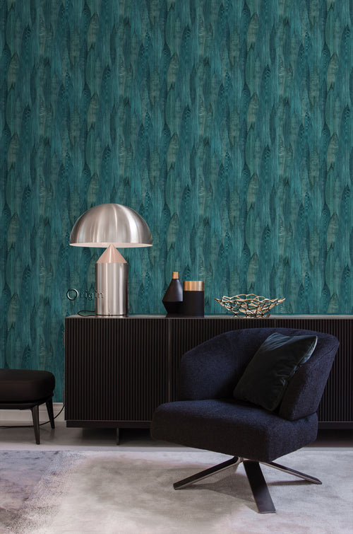 Origin Wallcoverings eco-texture vliesbehang bladeren zeegroen - 53 cm x 10,05 m - 347368 - vtwonen shop