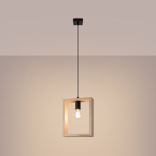 Sollux Lighting Hanglamp ARIES natuurlijk hout - 24x8x133cm