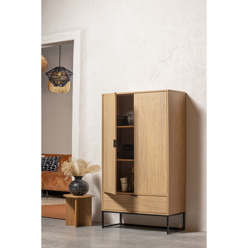 WOOOD 2-deurs kast Silas - Eiken - Melamine - 149x85x36 - vtwonen shop