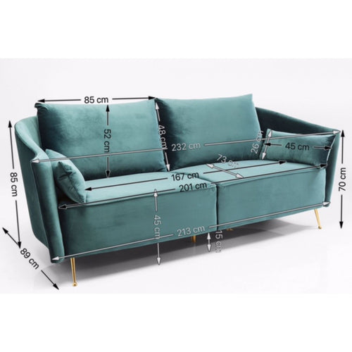 Kare Design Sofa Vegas Forever 3-Zits blauwgroen - vtwonen shop