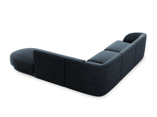 Micadoni rechter hoekbank Miley 6-zits, chenille, koningsblauw - 248x255x70cm