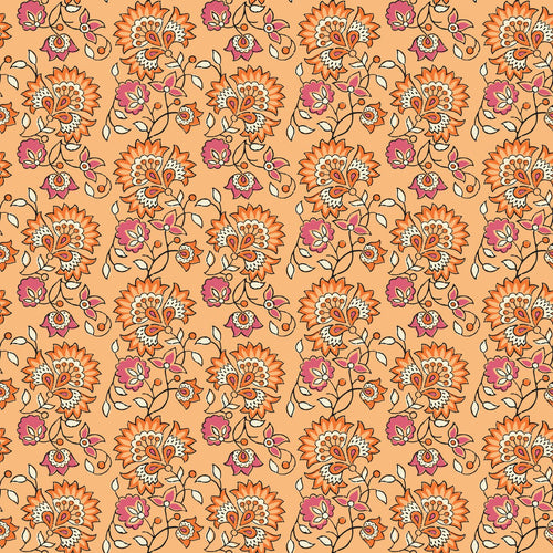 ESTAhome behang vintage bloemen oranje en roze - 50 x 900 cm - 131818