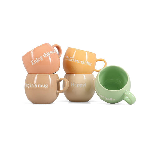 Salt & Pepper - Beker 42cl "Happy!" beige Muggies
