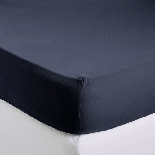 Madura Hoeslaken Lou blauwe inkt 140x200 cm