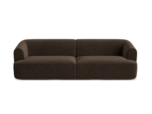 Cosmopolitan Design Modulaire bank Campi 4-zits, flueel chocolade - 90x255x70cm