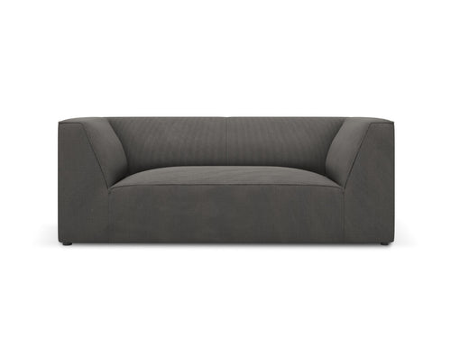 Micadoni - Bank "Ruby" 2 zitplaatsen, ribfluwelen, donkergrijs - 93x174x69cm