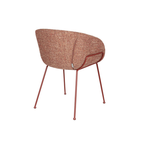 Zuiver Feston Eetkamerstoelen Met Armleuningen Terra/Rood - Set van 2