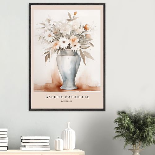 Artfulprints Poster met Lijst Bloemen in vaas 3   - 50x70 cm - Meerkleurig