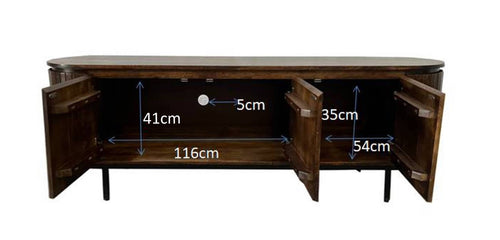 Livingfurn tv-meubel Noor Walnut - 170cm - mangohout