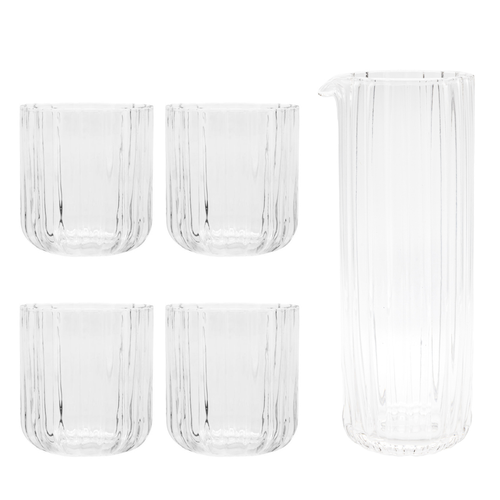 Brut Homeware | Set Gaia | Karaf + 4 Tumbler | helder