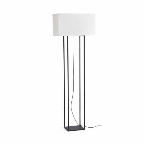 Faro Vesper - 2 Lichts staande lamp bruin met beige kap, E27