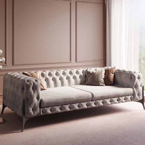 Kare Design Sofa Bellissima 3-Zits Fluweel Beige
