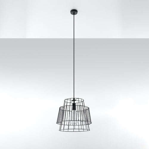 Sollux Lighting Hanglamp GATE zwart - 35x35x130cm