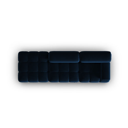 Cosmopolitan Design - Linker modulaire bank Cortina 4-zits, flueel koningsblauw - 94x282x70cm