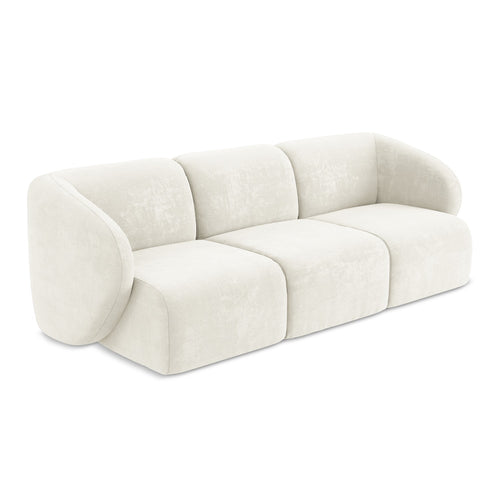 LaMiaSofa 3-zits bank Cervo - chenille stof - wit - 244x94x75