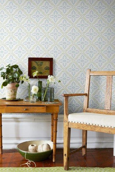 Borastapeter behang tegelmotief groen en blauw - 53 cm x 10.05 m - 660054 - vtwonen shop