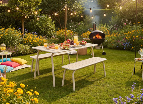 MaximaVida metalen tuintafel Max 150 x 80 cm ivoor - vtwonen shop