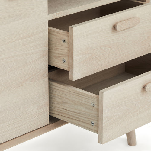 Furnhouse open kast Porto - Witte olie - MDF, Eikenfineer - 40x100x130